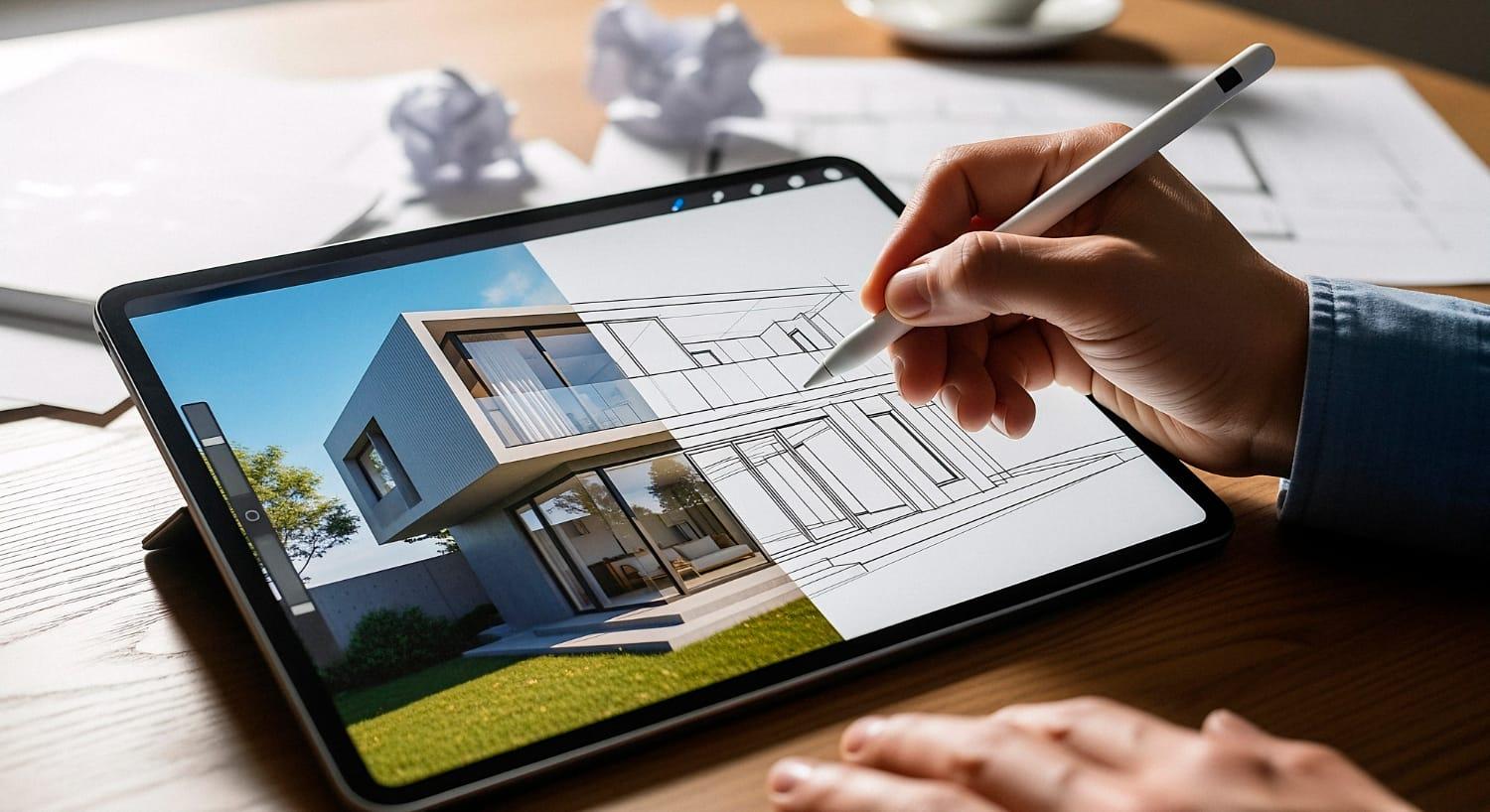 Modern home construction site